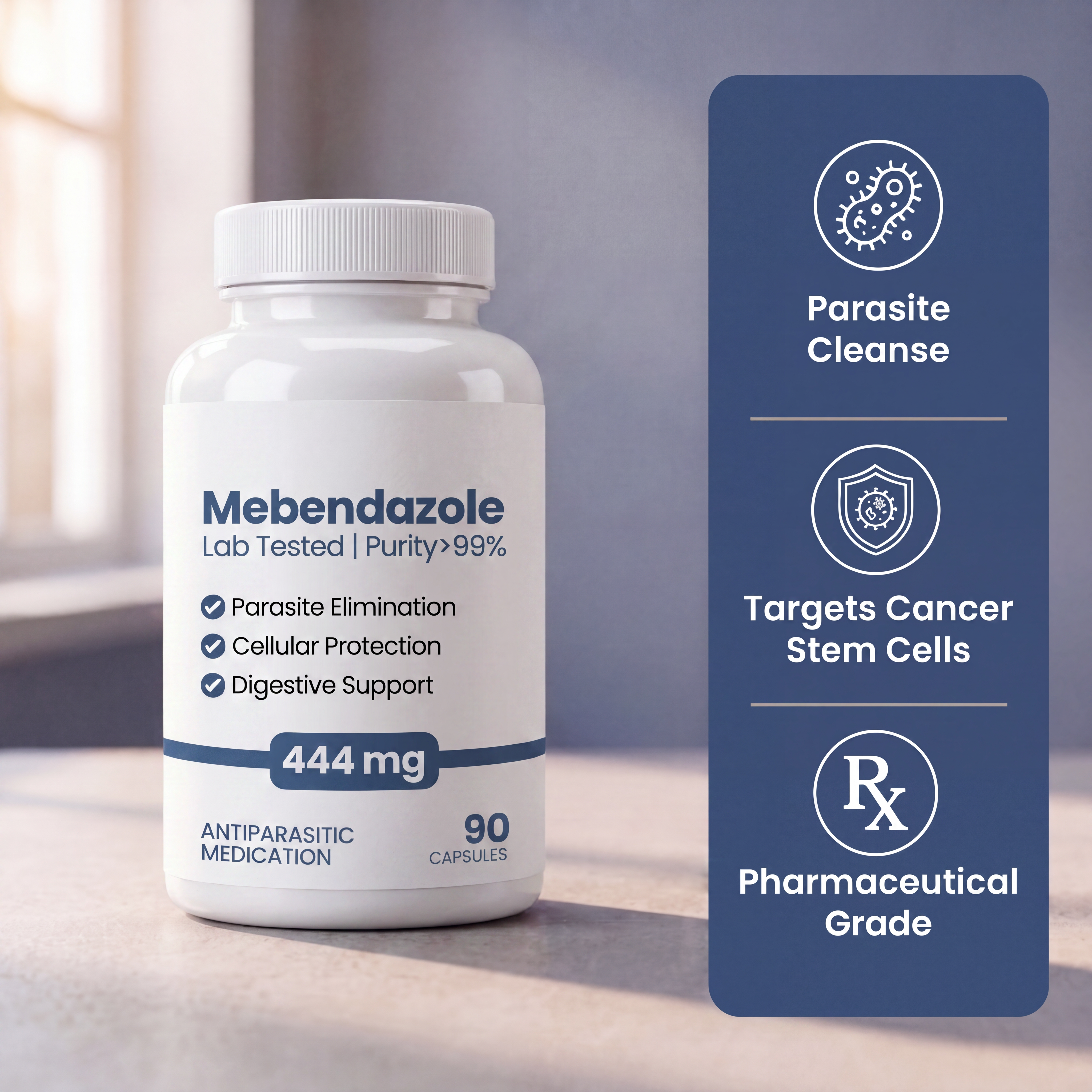Mebendazole 444MG, 99% Purity